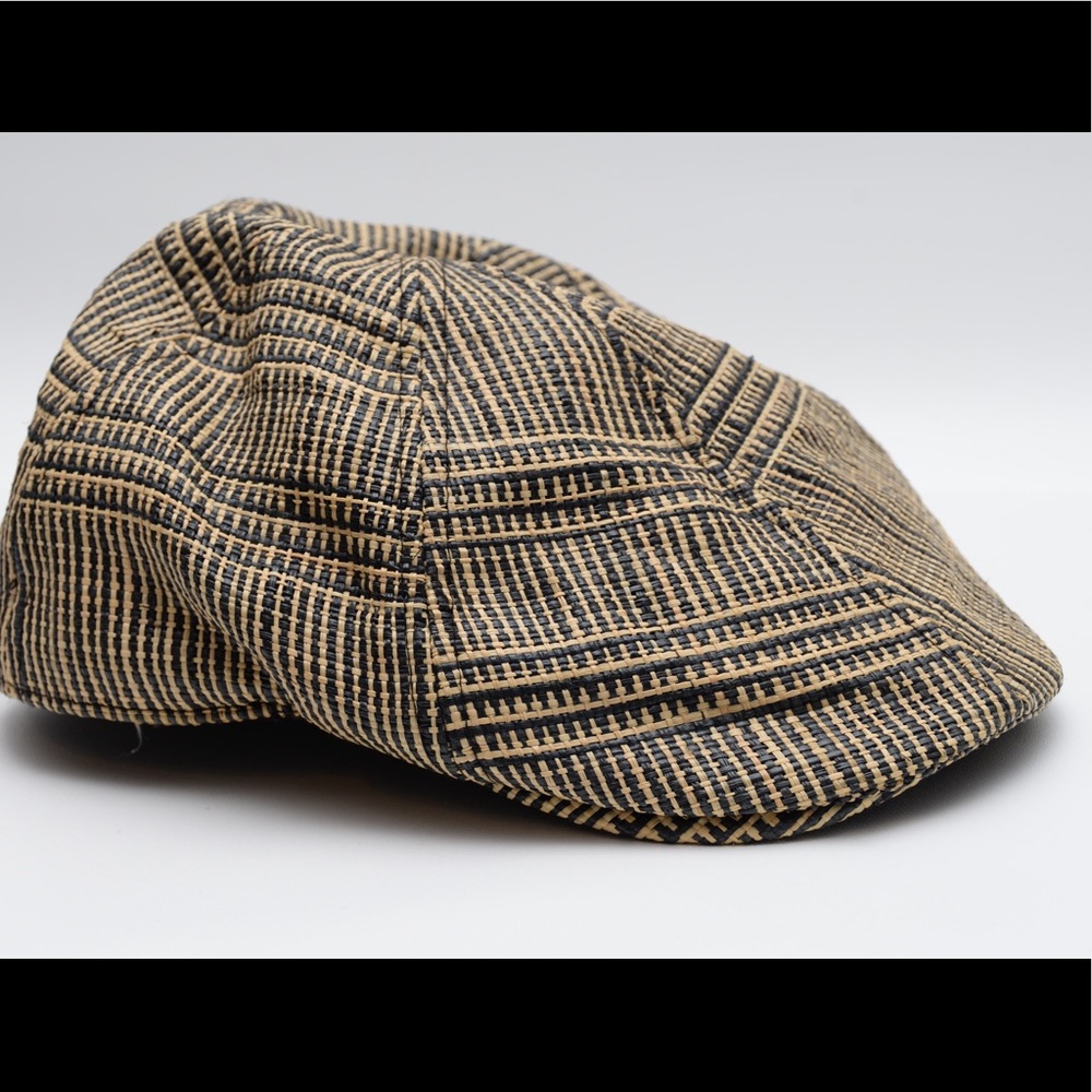 Block Straw Woven Scally Cap
